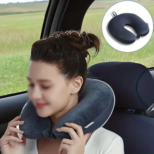 Simple Plush U-shaped Pillow Driving Travel Neck Pillow Nap Pillow Comfortable to Relieve Fatigue