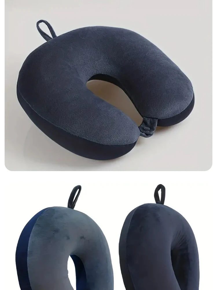 Simple Plush U-shaped Pillow Driving Travel Neck Pillow Nap Pillow Comfortable to Relieve Fatigue