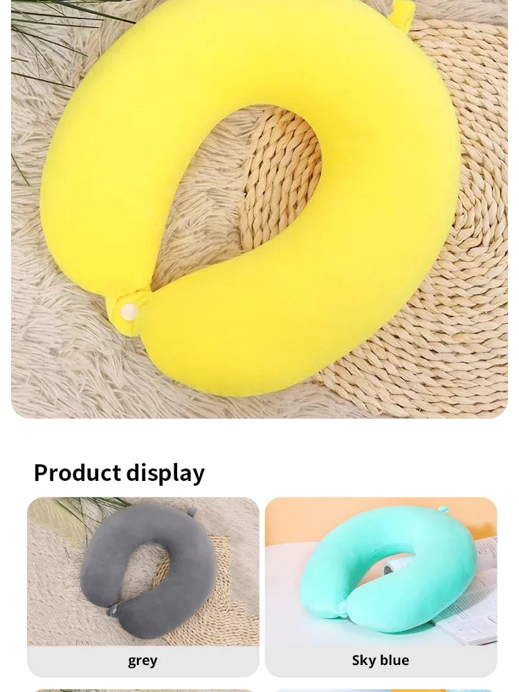 Simple Plush U-shaped Pillow Driving Travel Neck Pillow Nap Pillow Comfortable to Relieve Fatigue
