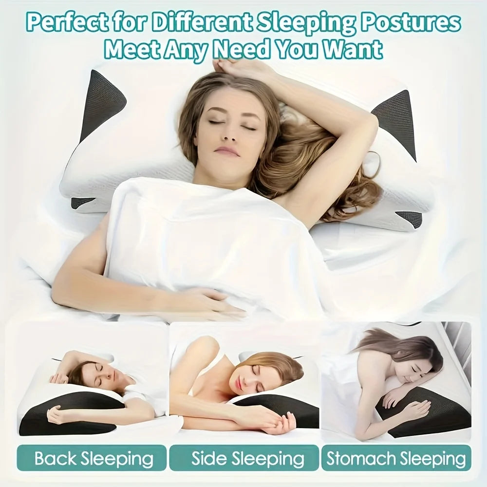 Ergonomic Cervical Pillow Suitable for Back Side Sleeper Breathable Ideal for Parents and Senior Comfortable Neck Support Pillow