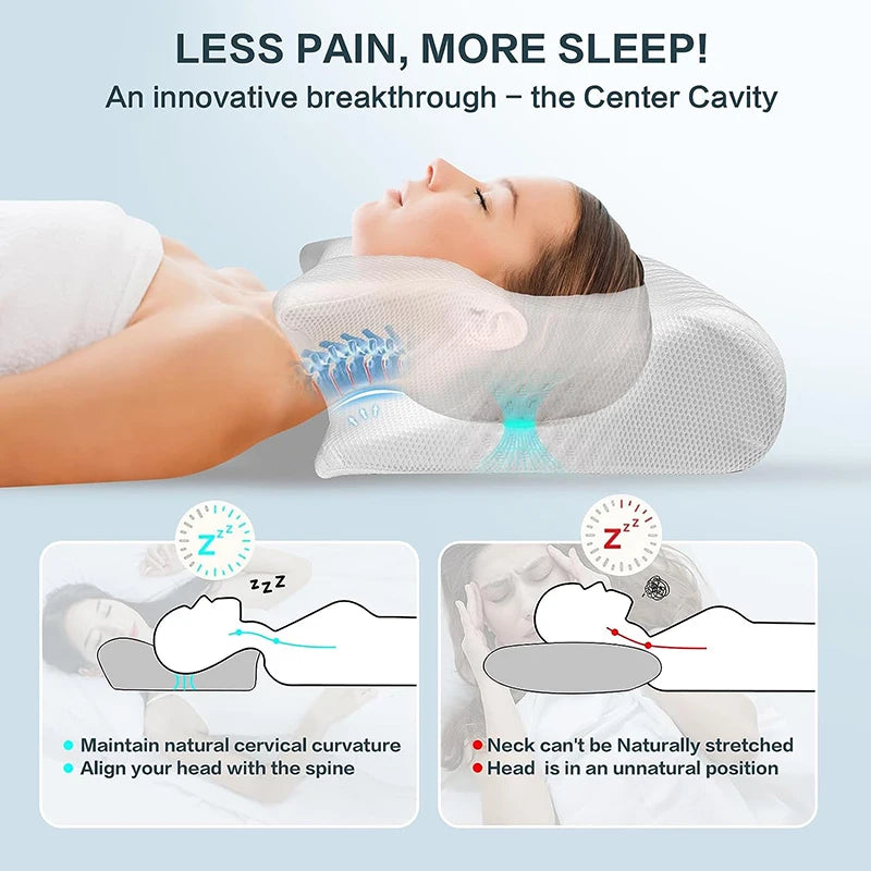 Memory Foam Cervical Pillow – Contour Neck Support