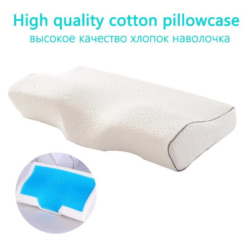 Soft Orthopedic Memory Foam Gel Pillow Core+Pillowcover Summer Cooling Sleep Pillow Anti Eczema Cervical Vertebra Home Bedding