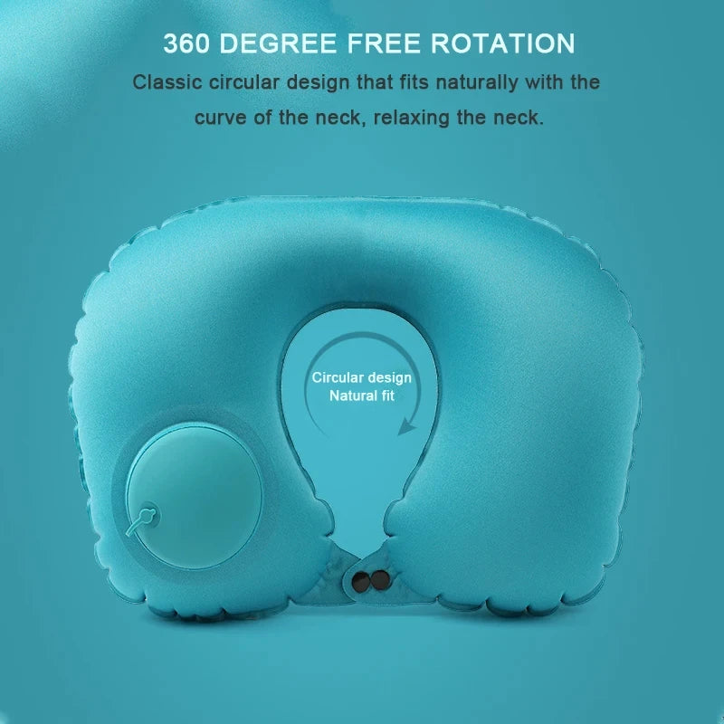 Travel Neck Pillow Inflatable Airplane Pillow U-shaped Cervical Orthopedic Protection Pillow Outdoor Portable Foldable Pillow