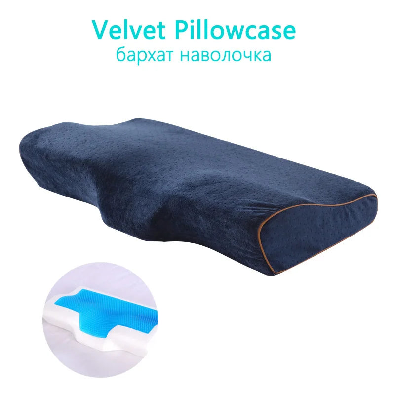 Soft Orthopedic Memory Foam Gel Pillow Core+Pillowcover Summer Cooling Sleep Pillow Anti Eczema Cervical Vertebra Home Bedding