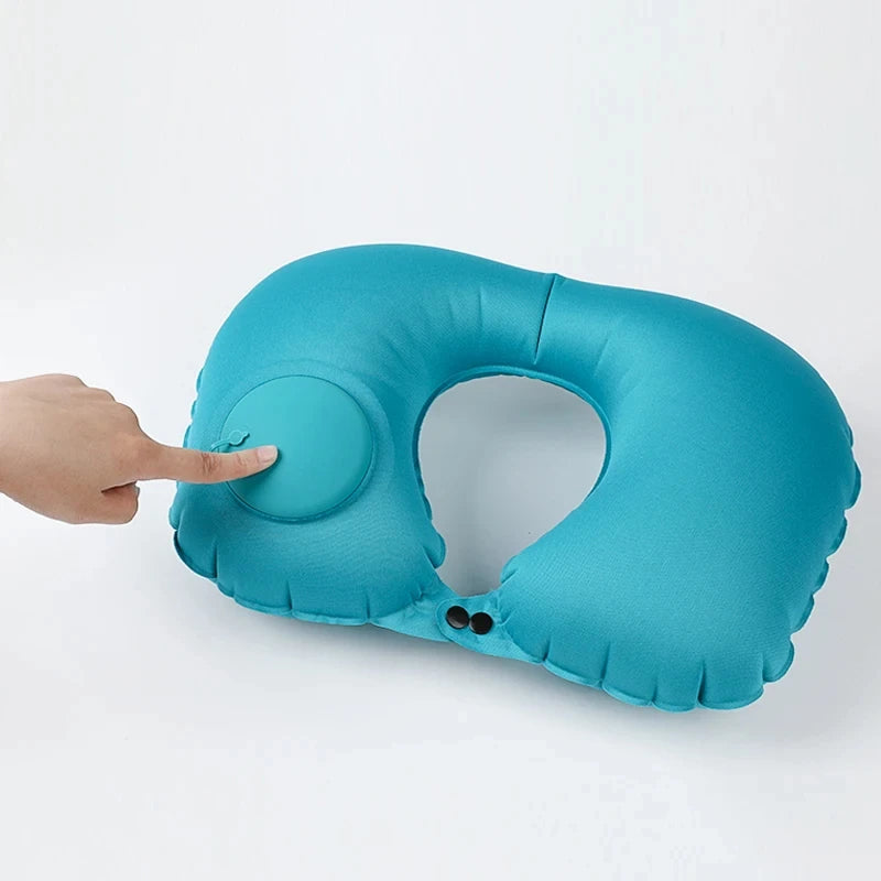 Travel Neck Pillow Inflatable Airplane Pillow U-shaped Cervical Orthopedic Protection Pillow Outdoor Portable Foldable Pillow