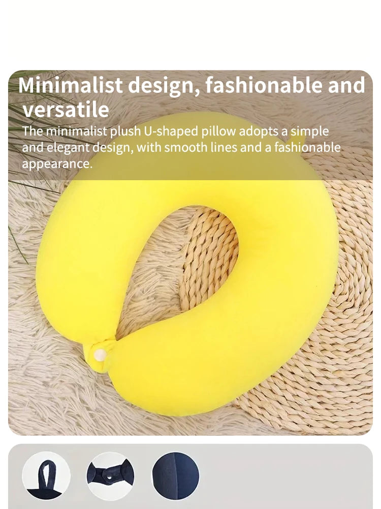 Simple Plush U-shaped Pillow Driving Travel Neck Pillow Nap Pillow Comfortable to Relieve Fatigue