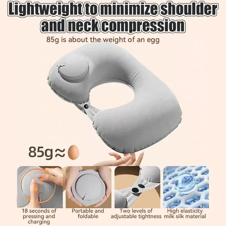 Travel Neck Pillow Inflatable Airplane Pillow U-shaped Cervical Orthopedic Protection Pillow Outdoor Portable Foldable Pillow